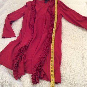 Vintage Red Ruffle 2 piece sweater/tunic set